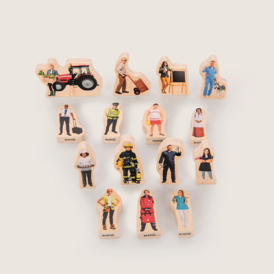 tickit®  Houten Blokken ‘Mensen Die Ons Helpen’ - Set van 15