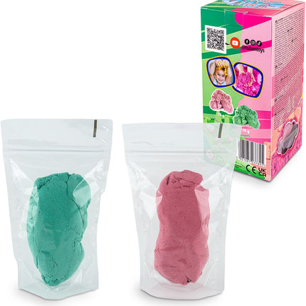 Tuban fluffy zand roze en groen 2x70g