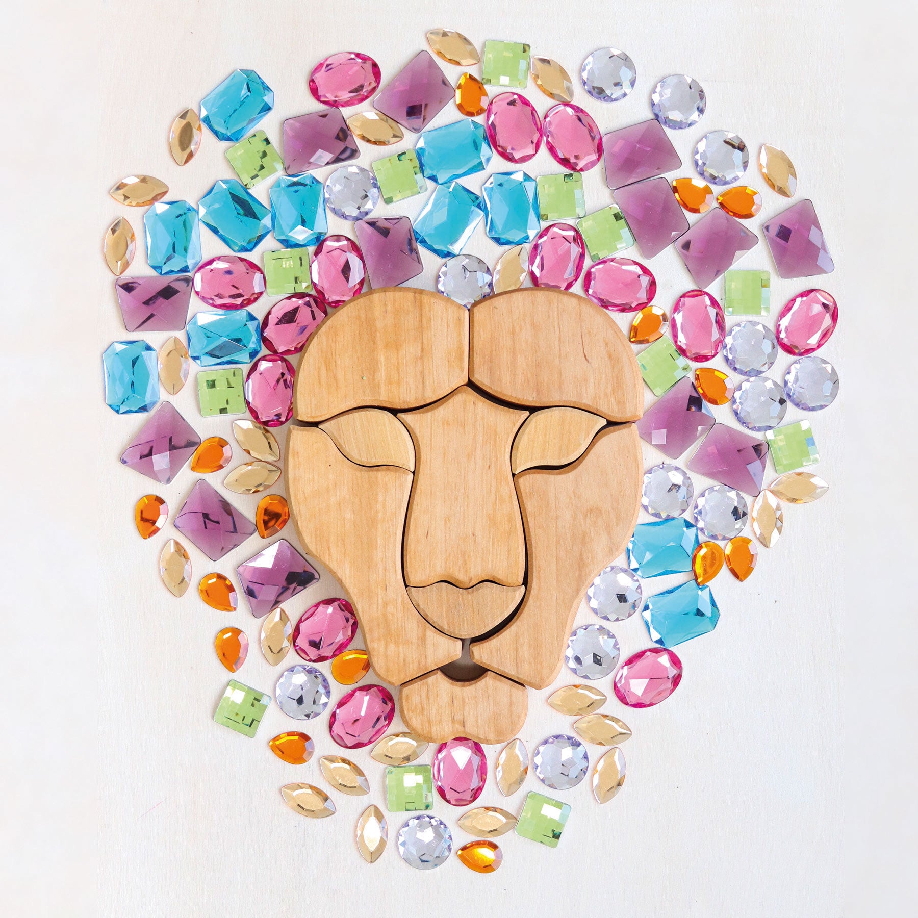 Grimm`s houten blokkenset regenboog leeuw