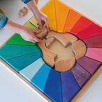 Grimm`s houten blokkenset regenboog leeuw