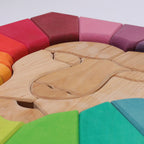 Grimm`s houten blokkenset regenboog leeuw