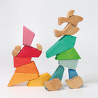 Grimm`s houten blokkenset regenboog leeuw