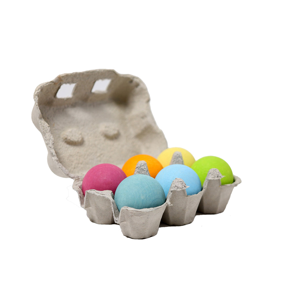 Grimm`s 6 houten ballen in pastel