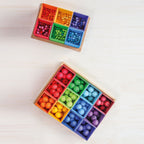 Grimm`s 6 houten sorteerbakjes in regenboogkleuren