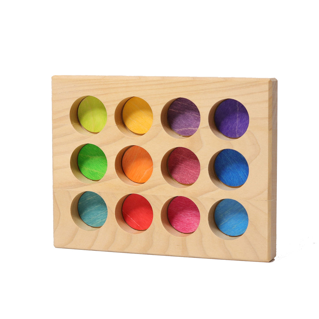 Grimm`s houten sorteerbord in regenboogkleuren