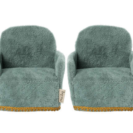 Maileg muis set van 2 groene fauteuils