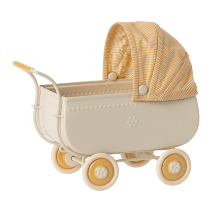 Maileg kinderwagen Micro geel