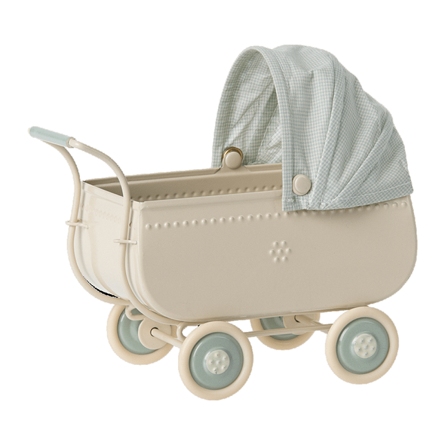 Maileg kinderwagen Micro blauw