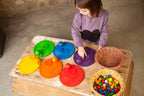 Grapat 6 houten schaaltjes in regenboogkleuren