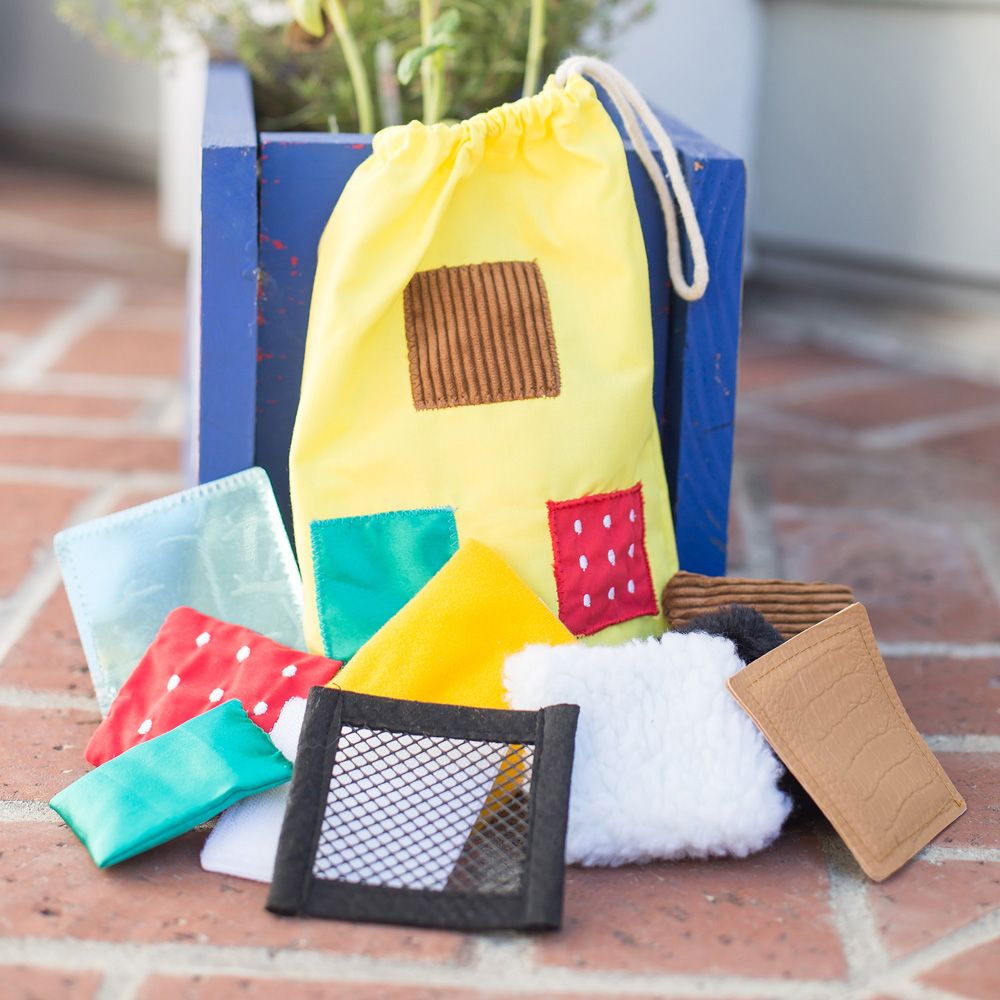 de zak met verschillende soorten teaching touchables textuur varianten