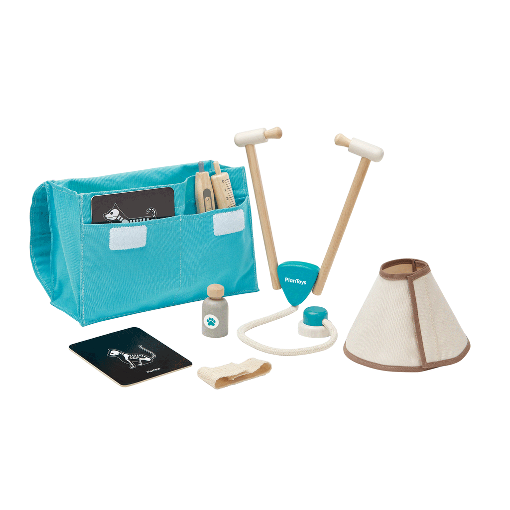 PlanToys dierenarts set houten speelgoed