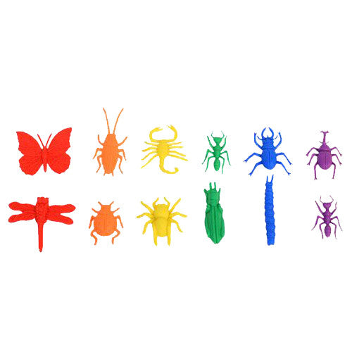 leer sorteren en tellen met 72 insecten in verschillende kleuren en varieteiten