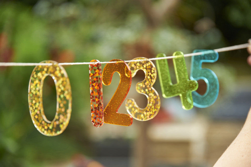 Tickit regenboog glitter cijfers