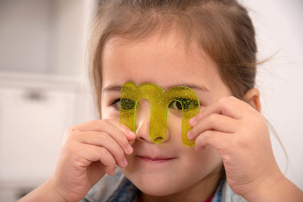 Regenboog glitter letters