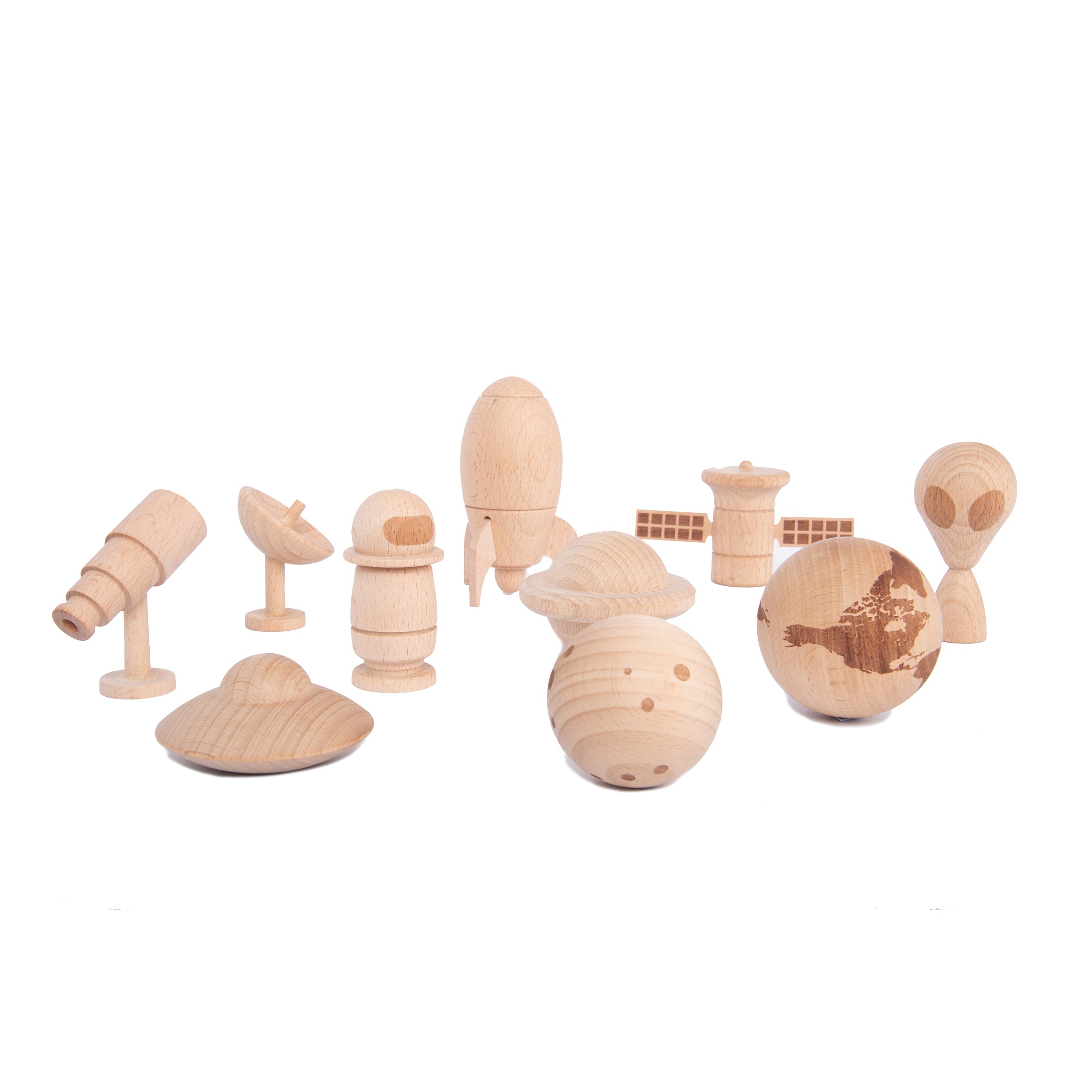 Ruimte avontuur houten spelonderdelen