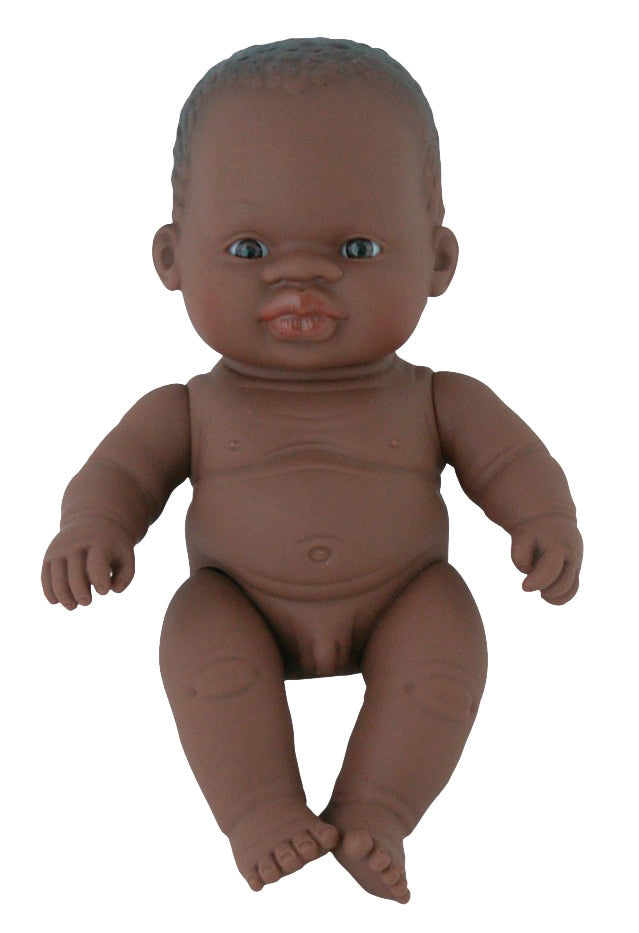 Miniland pop Afrikaanse jongen 21cm zonder ondergoed anatomisch correct