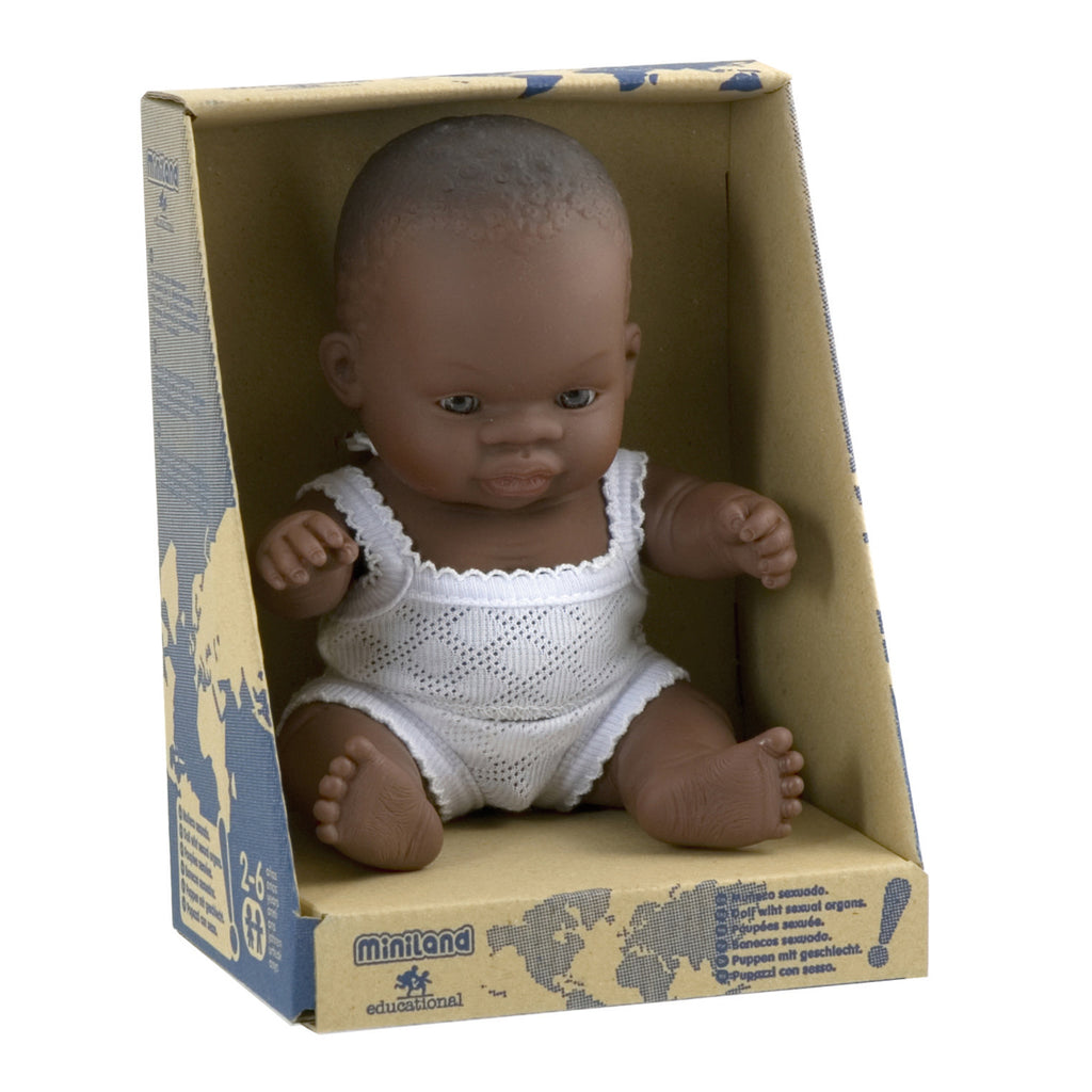 Miniland pop Afrikaans meisje 21cm in de doos
