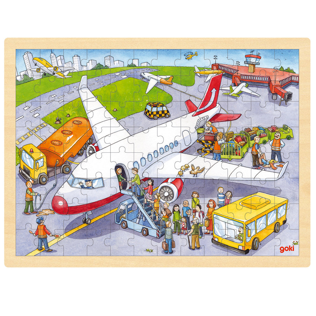 Goki houten puzzel luchthaven 96delig