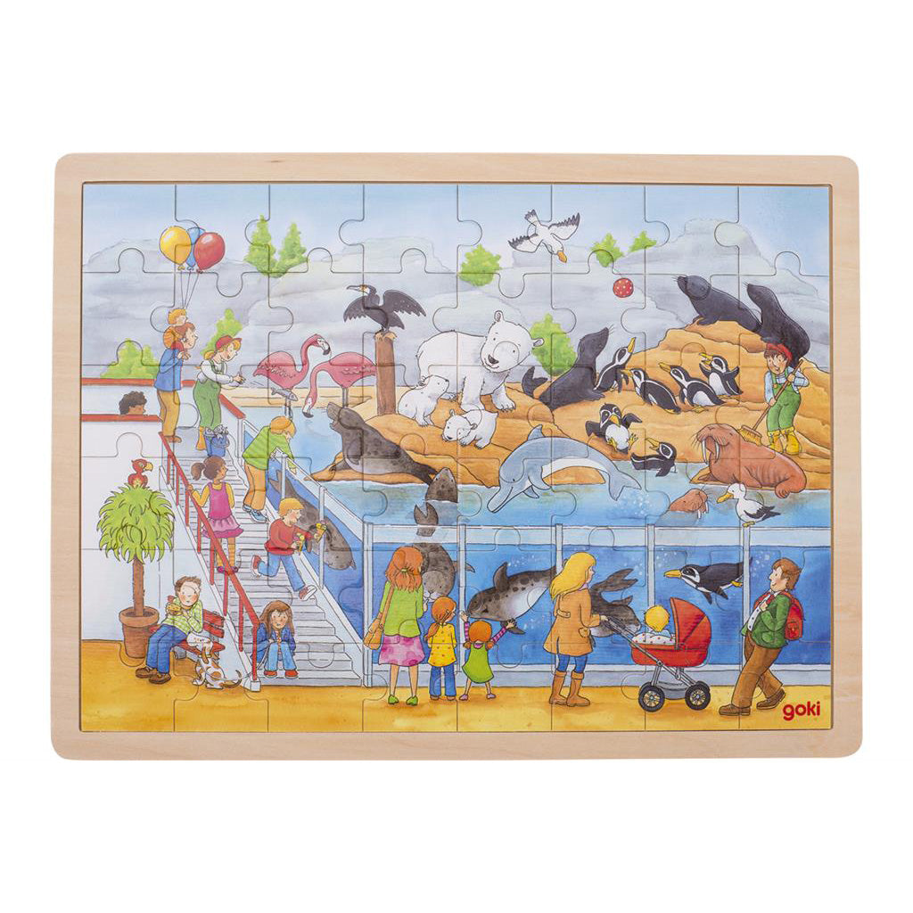 Goki houten puzzel bezoek aan de zoo