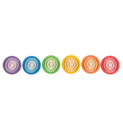 Grapat 24 nest ringen in regenboogkleuren