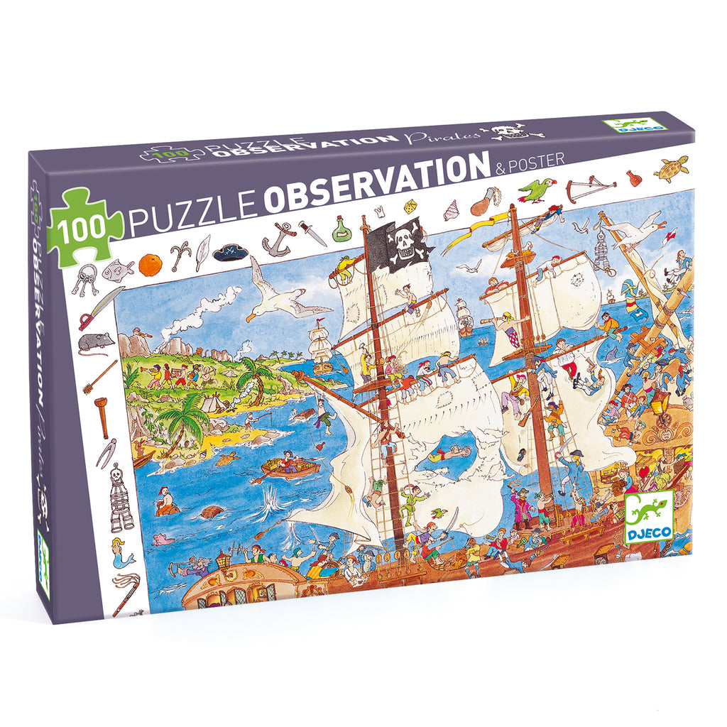 Djeco observatiepuzzel piraten 100 stukken