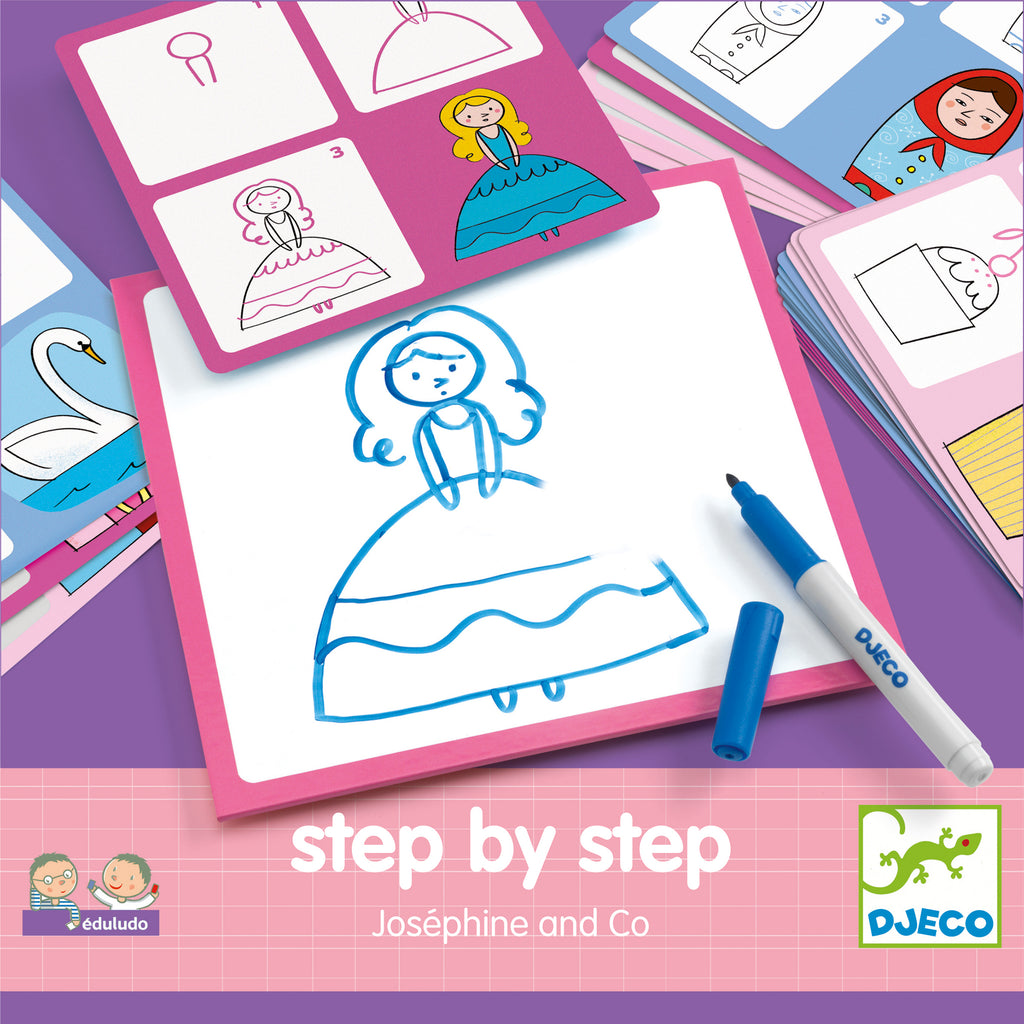 Djeco Eduludo Step by Step tekenkaarten Josephine & co