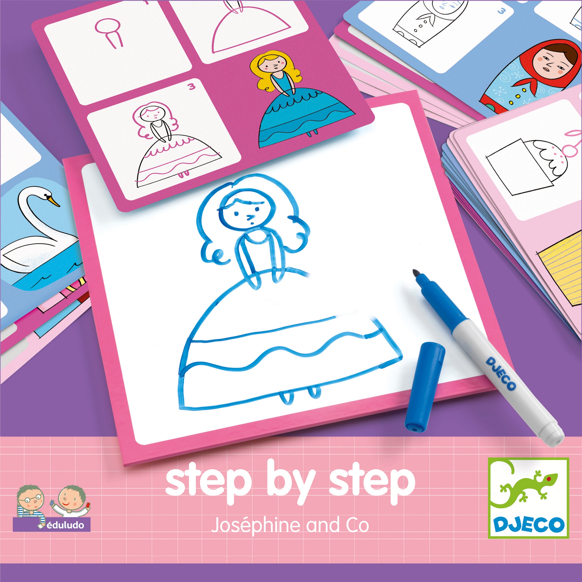 Djeco Eduludo Step by Step tekenkaarten Josephine & co