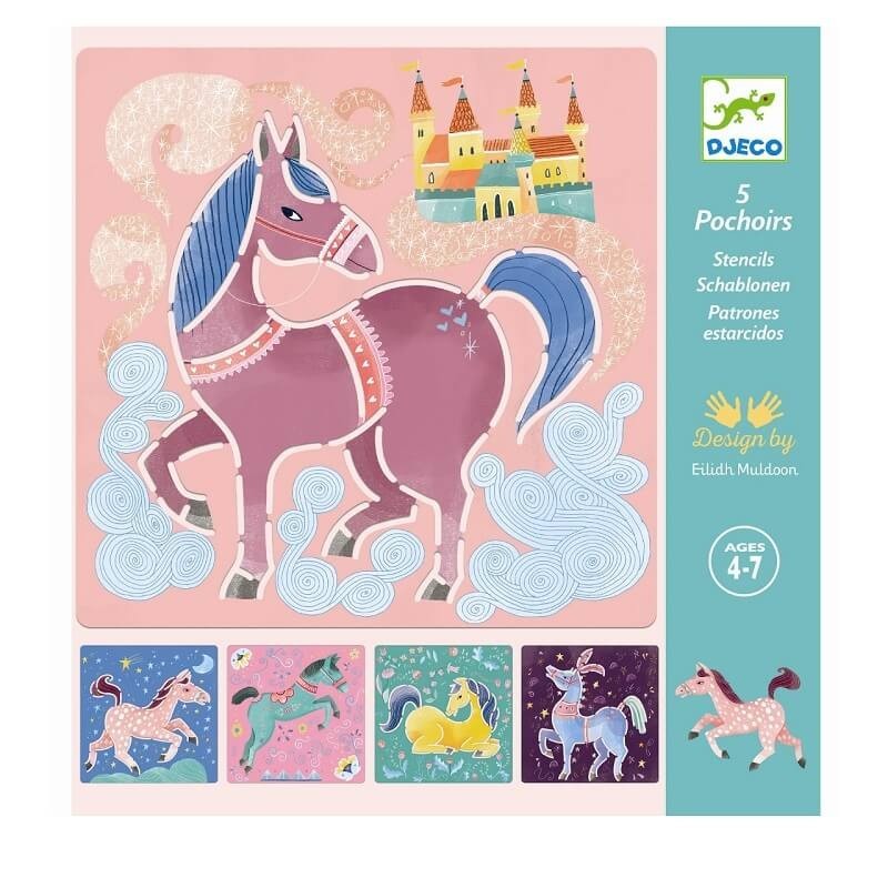 Djeco tekensjablonen paarden