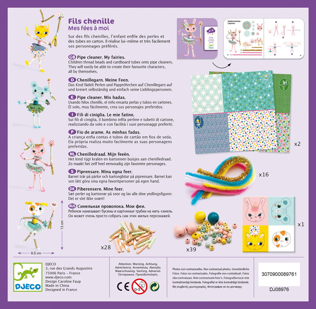 Djeco rijgen met chenilledraad