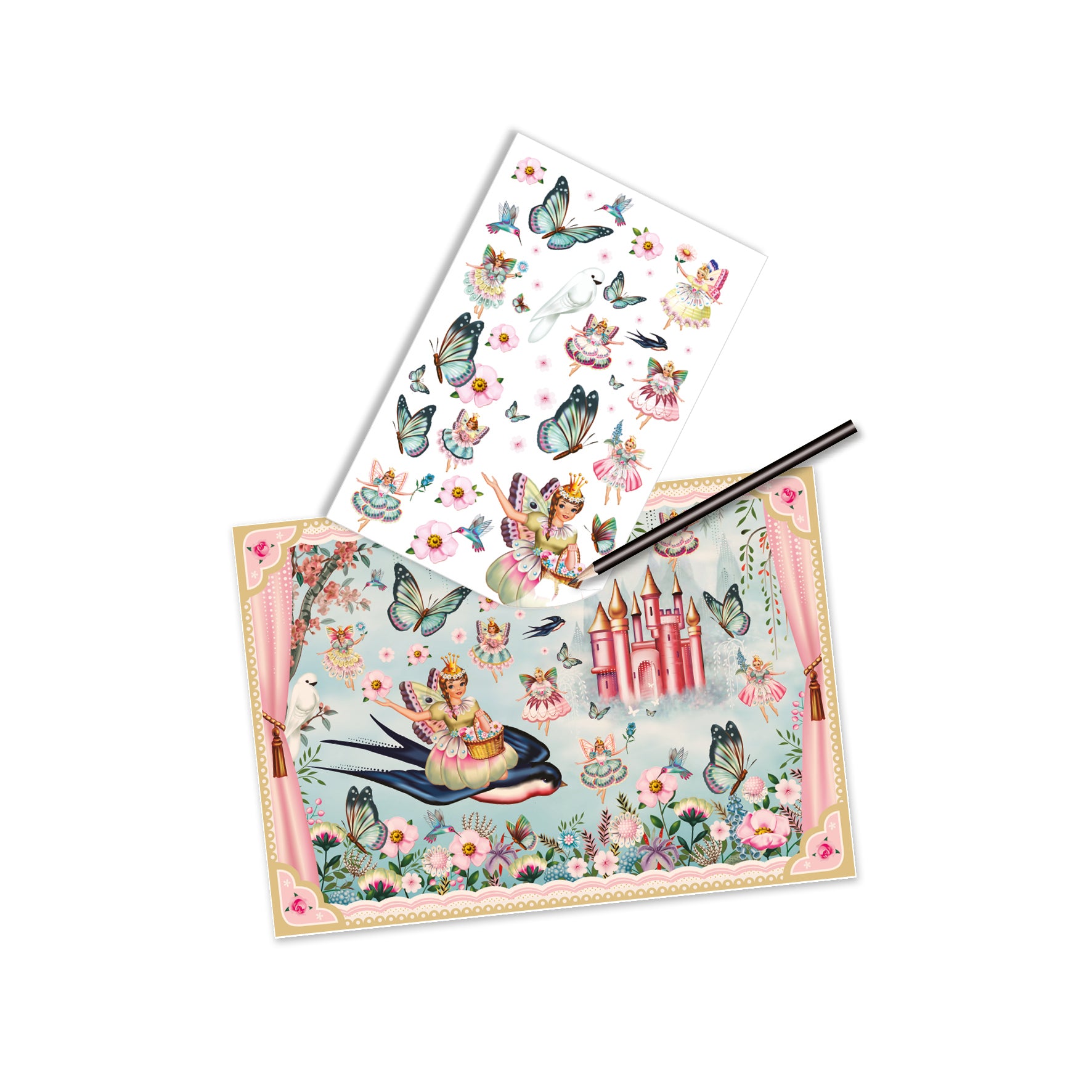 Djeco decalcomanie krasplaatjes feeënland