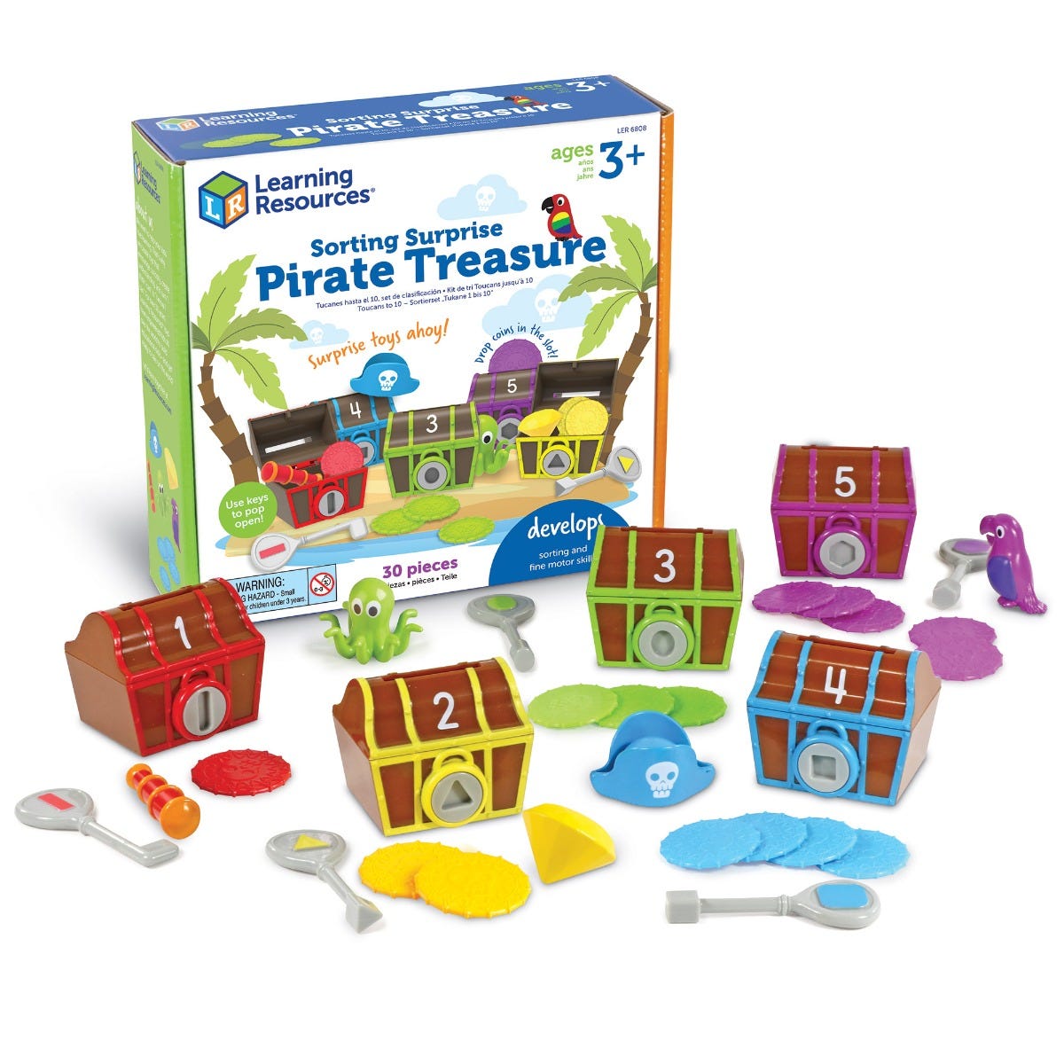 Learning Resources sorteren met piraten schatkisten