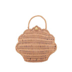 Olli Ella rieten mand shell bag rose