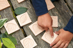 Yellow Door houten tegels met bladerprint
