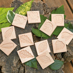 Yellow Door houten tegels met bladerprint