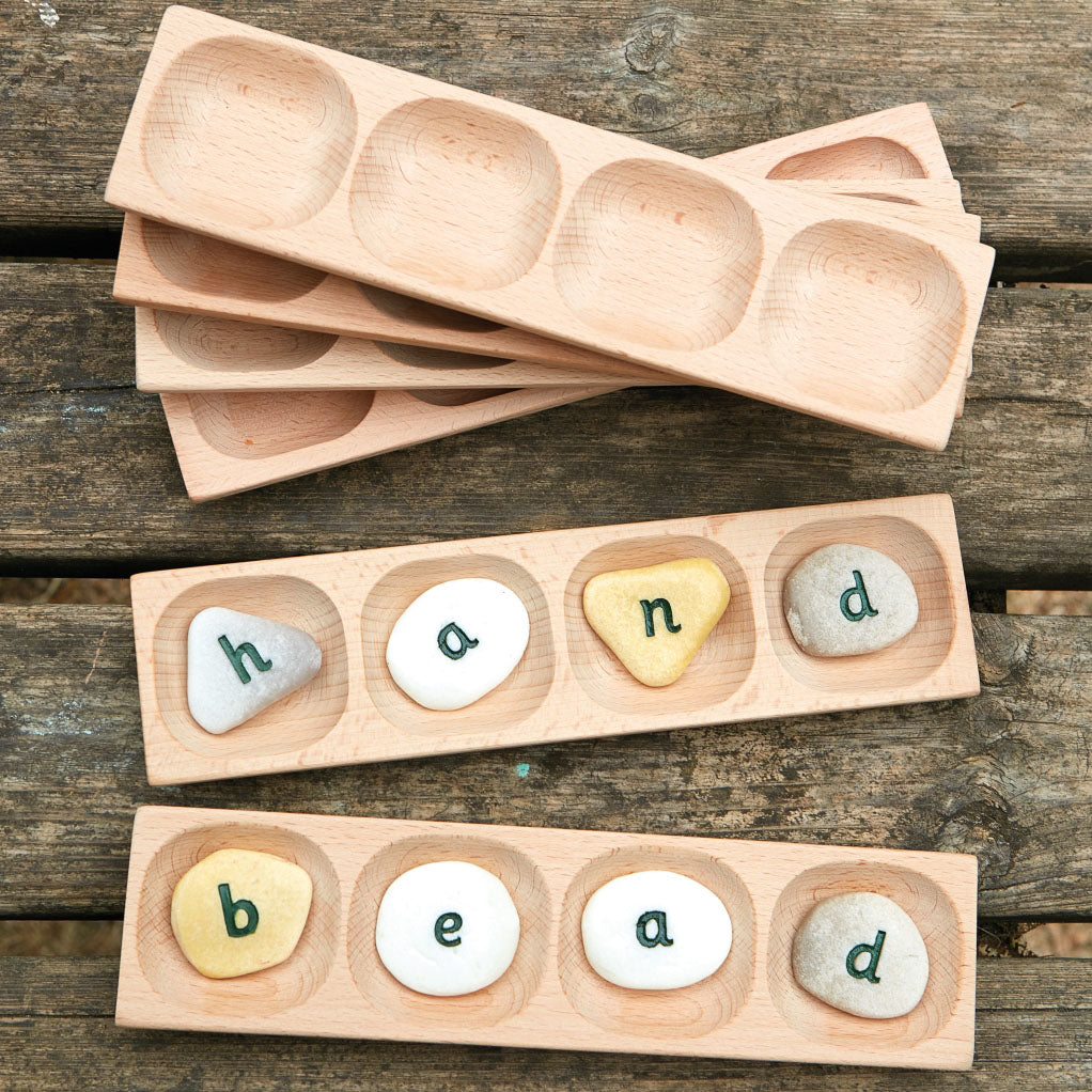 Yellow Door houten tray met 4 vakken