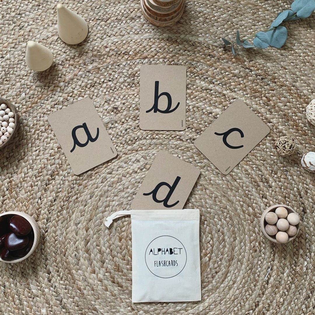 cursieve alfabetkaarten