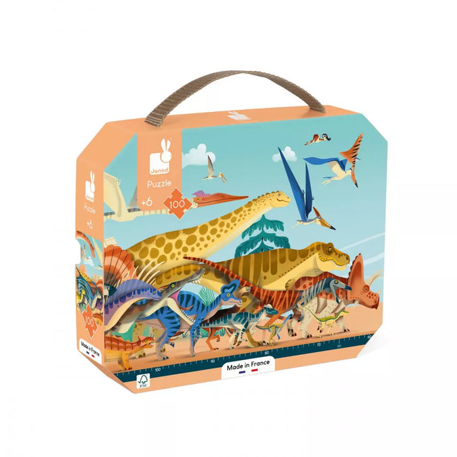 Janod panoramische puzzel dinosaurussen 100 stukken