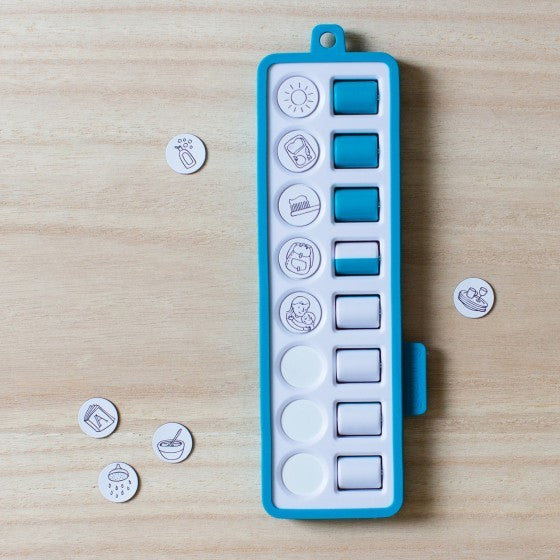 Gezinnig checkpad blauw met magneten