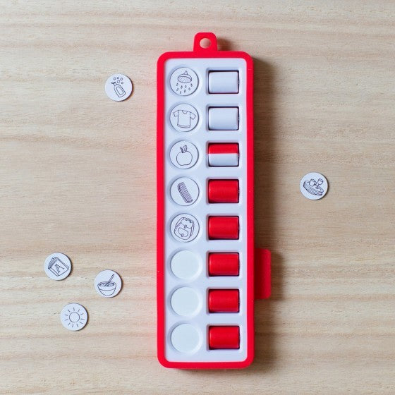 Gezinnig checkpad rood met magneten