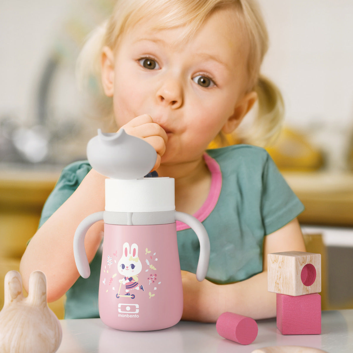 Monbento MB Stram pink bunny drinkfles