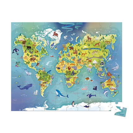 Janod puzzel de wereld 100 stukken