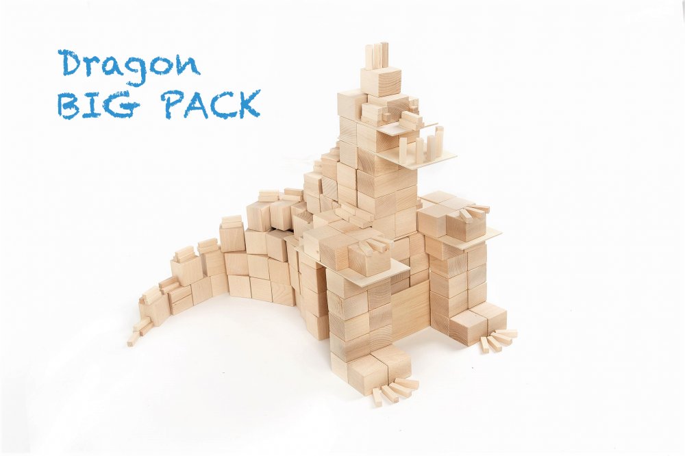 Just Blocks houten blokken big pack 336 blokken draak