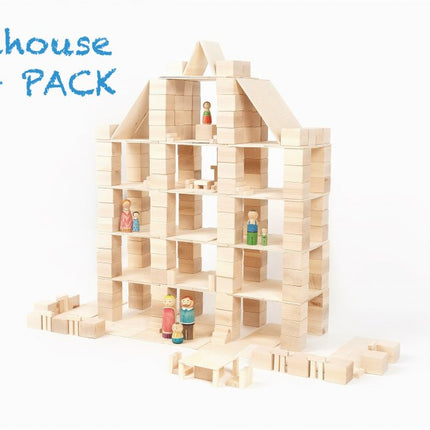 Just Blocks houten blokken big pack 336 blokken poppenhuis
