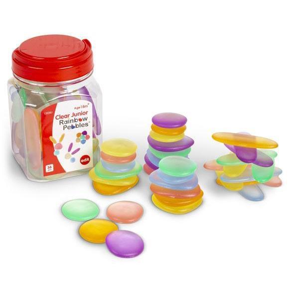 transparante rainbow pebbles in de verpakking