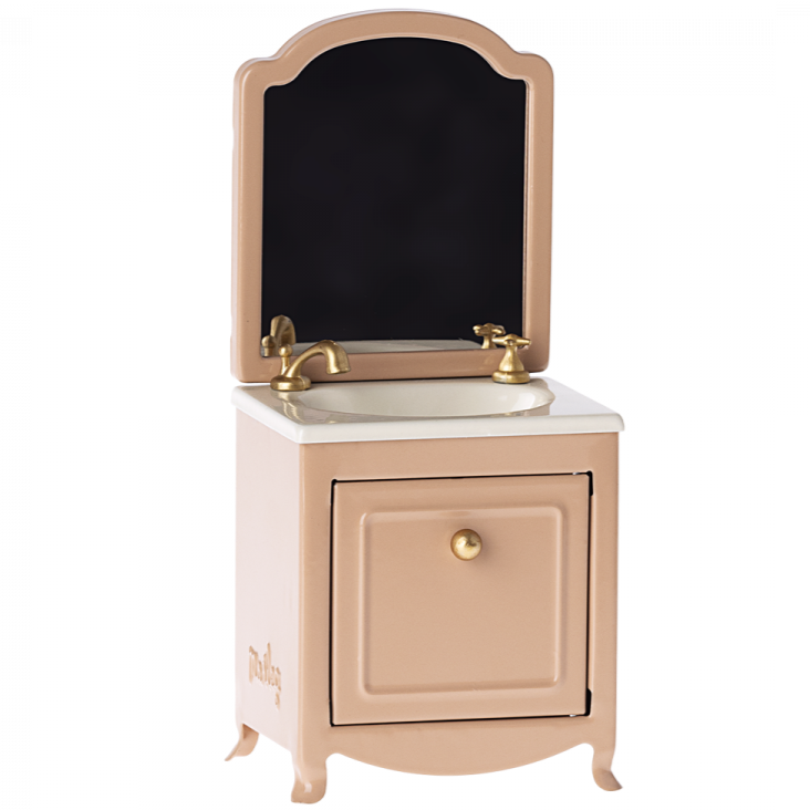 Maileg muis wastafel met spiegel poederroze