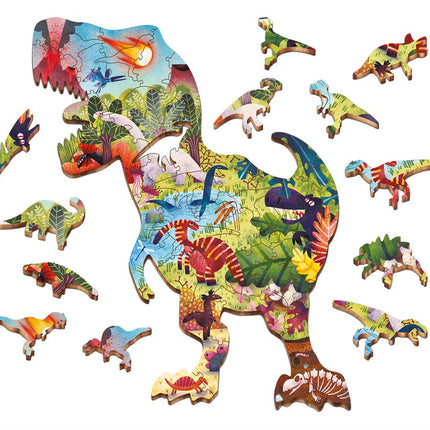 Ludattica Woody dinosaurus houten puzzel 48 stukken